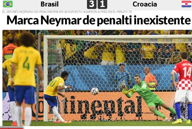 Imprensa internacional destaca pênalti polêmico em primeiro jogo da Copa do Mundo