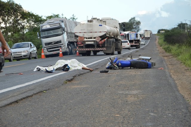 Acidente mata motociclista na BR 116 em Feira de Santana