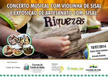 Teatro Santo Antônio recebe nesta sexta concerto de violinha de sisal e Exposições de Artesanato