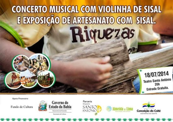 Teatro Santo Antônio recebe nesta sexta concerto de violinha de sisal e Exposições de Artesanato