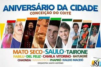 Coité 81 anos: Prefeitura divulga dias e horários de shows da Festa da Cidade