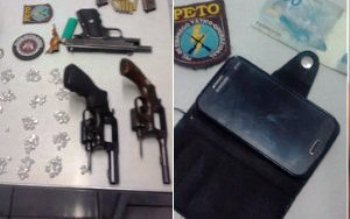 Operação conjunta da Polícia Militar e Civil de Coité apreende drogas e armas. Um jovem também foi apresentado, mas foi ouvido e liberado