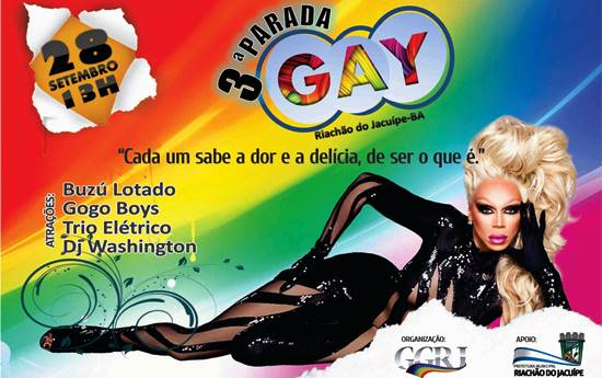 III Parada Gay de Riachão do Jacuípe acontece no próximo domingo
