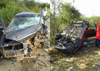 Colisão frontal entre Gol e Palio mata três e deixa três feridos na BR 407