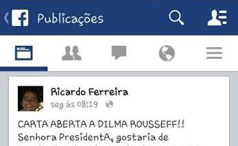 Empresário faz carta aberta para Dilma e diz que ela não o representa; outra internauta diz lamentar burrice dos nordestinos