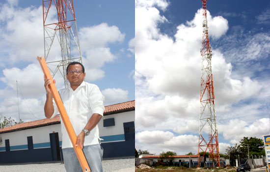 Peças de torre de telefonia caem a pouco metros do escritório da EMBASA; outras peças ameaçam cair