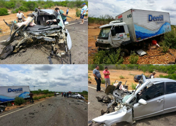 Colisão envolvendo Honda Civic e caminhão baú mata quatro mulheres na BA 210