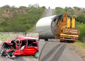 Motorista de Coité tenta evitar colisão frontal com outro veículo coiteense e bate em lateral de carreta na BR 324