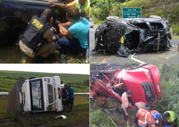 Flagrante – CN registra quatro acidentes na BR 324 em cerca de 30 minutos; um deles envolveu coiteense