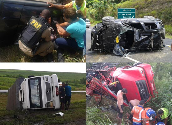 Flagrante – CN registra quatro acidentes na BR 324 em cerca de 30 minutos; um deles envolveu coiteense