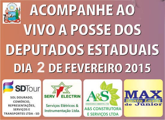 Calila Noticias transmitirá ao vivo a posse dos deputados estaduais.Saiba como será