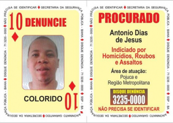 Traficante ocupa Carta 10 de Ouros do Baralho do Crime criado pela SSP