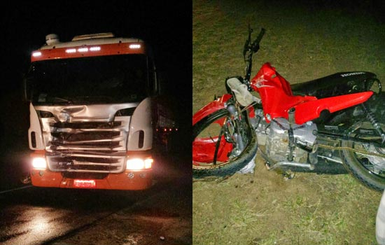 Motociclista morre em colisão com carreta na BR 116 trecho de Serrinha