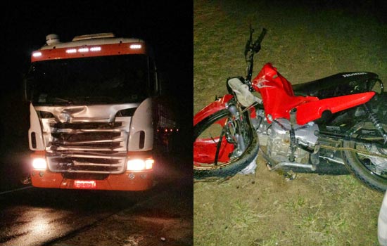 Motociclista morre em colisão com carreta na BR 116 trecho de Serrinha