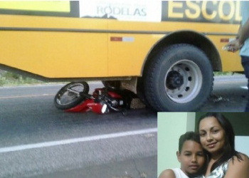 Esposa e filho de vereador de Rodelas-BA morrem em colisão de moto com ônibus escolar