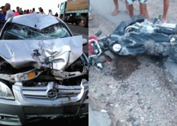 Colisão entre carro e moto deixa um morto na BR 116, em Teofilândia