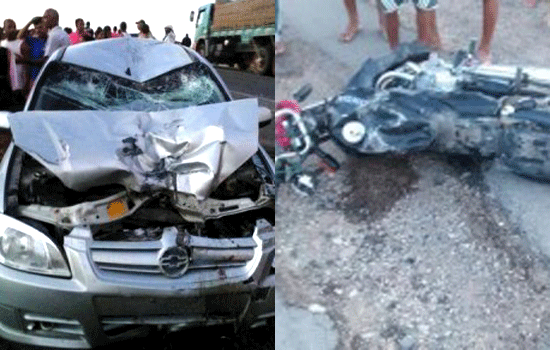 Colisão entre carro e moto deixa um morto na BR 116, em Teofilândia