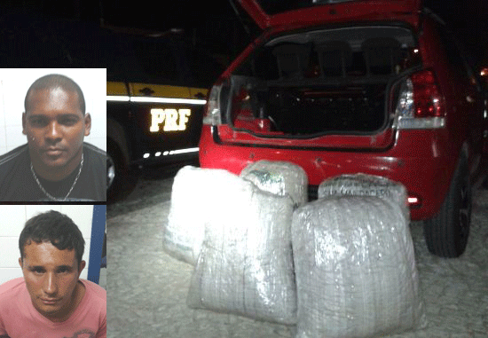 Policia Rodoviária Federal prende dois homens com cerca de 50 kg de maconha próximo a Nova Fátima