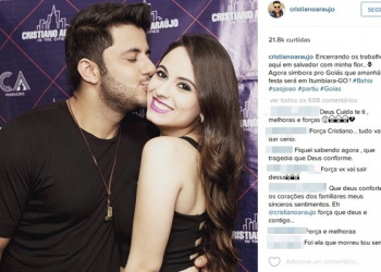 Cantor Cristiano Araújo sofre acidente de carro e tem quadro grave; namorada morre