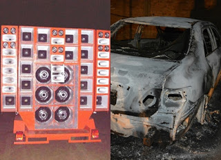 Jacobina: Ladrões incendeiam veículo e furta Paredão de Som