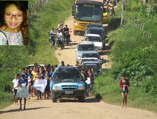 Enterro de jovem morta asfixiada pelo namorado é marcado por muita comoção em Ichu