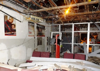 Viatura e sede da Companhia metralhados e banco destruído por quadrilha em Cansanção