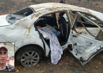 Tenente da PM morre em capotamento na BR 407