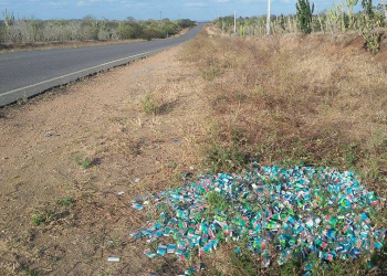 Caminhoneiro encontra grande quantidade de medicamento vencido jogado as margens de rodovia e fica revoltado