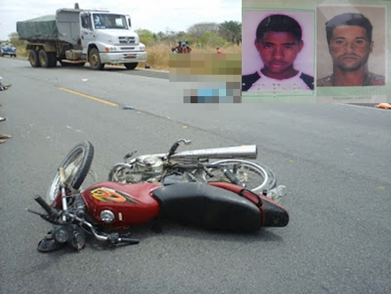 Colisão de moto e caminhão deixa duas vítimas fatais na BR-324 Jacobina