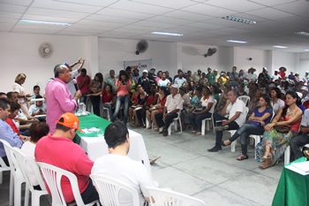 Auditório do SINTRAF ficou lotado por pessoas que atuam diretamente no setor da agricultura familiar.