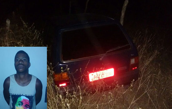 PETO de Conceição do Coité prende homem em flagrante e conduz outros dois à delegacia, após recuperar carro furtado