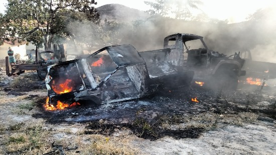 Jacobina: incêndio destrói carros no pátio do complexo policial