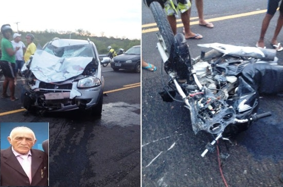 Uauá-  Colisão entre carro e moto deixa uma vítima fatal na BR-325