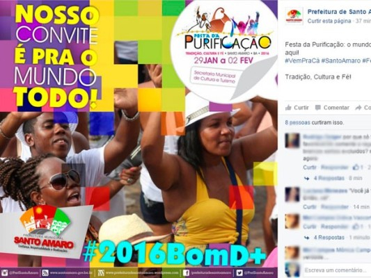 Após polêmica com modelos loiros, prefeitura de Santo Amaro  muda publicidade de festa
