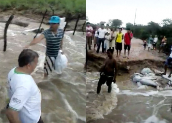 Coité – Represas transbordam, abrem crateras e impedem trafego de veículos pela estrada do Distrito de Aroeira