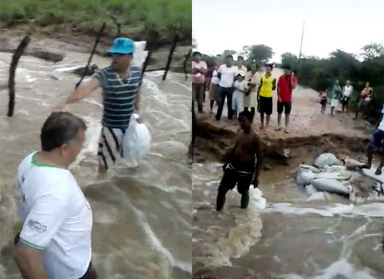 Coité – Represas transbordam, abrem crateras e impedem trafego de veículos pela estrada do Distrito de Aroeira
