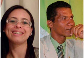 Pastora Marcilene e o pastor suspeito de ser o mandante do duplo homicídio,
