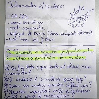 MG: Advogado salva casamento com bilhete e vira sensação na web