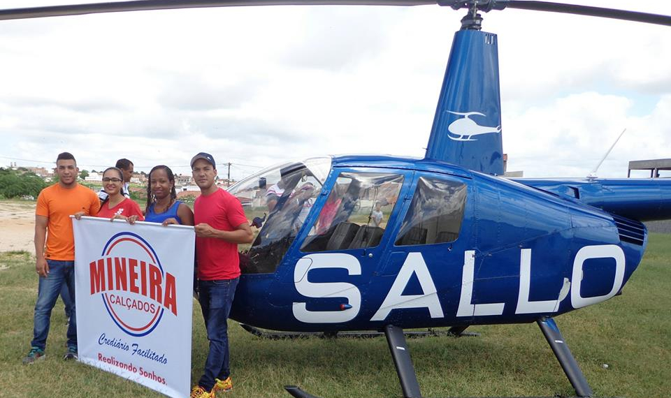 Conheça os três clientes da Mineira Calçados que realizaram o voo panorâmico no helicóptero da Sallo
