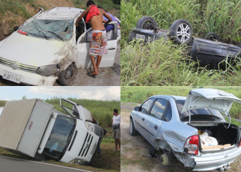 PRF registra acidente envolvendo quatro veículos na BR 324