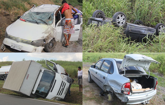 PRF registra acidente envolvendo quatro veículos na BR 324