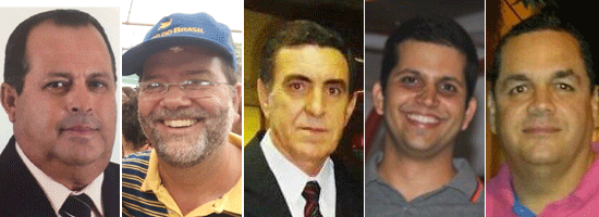 Da esquerda para a direita: Regi Mota, Ivanilton Araújo, Timóteo Almeida, Enio Rios e Gabriel Mota