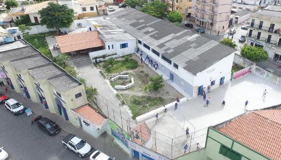 Vista aérea do colégio.