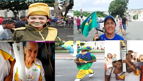 Chuva, protesto e curiosidades. Veja “Poucas e Boas” da passagem da tocha olímpica pela Bahia.