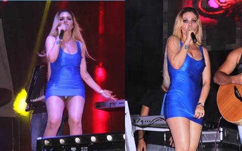 Elline Martins esbanjou sensualidade durante todo show