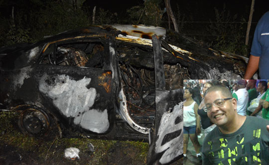 Corpos carbonizados em veículo na BA 120, podem ser de professores de Santaluz