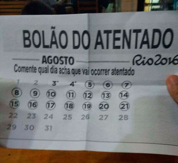 ‘Bolão do Atentado’ circula pelas redes sociais e gera polêmica: ‘desrespeitoso’