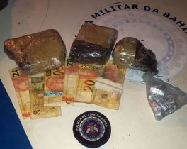 Droga apreendida pela PM no distrito de Caldas do Jorro