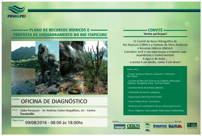 Tucano:  Construção do Plano da Bacia Hidrografica do Rio Itapicuru será discutido em Oficina