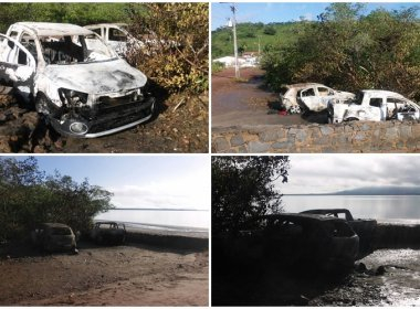 Bandidos explodem cofre de agência e queimam carros em fuga na Bahia